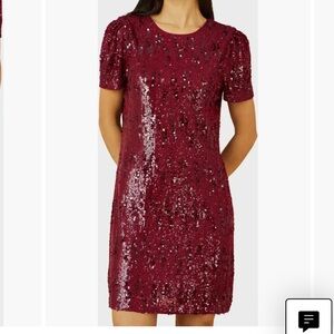 NWOT•Elegant Sequin Dress in Burgundy Berry Wine